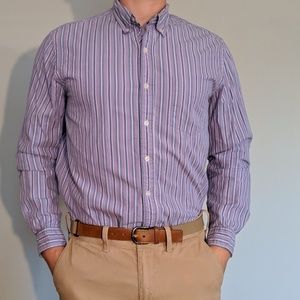 Purple and Blue Striped Button Up Shirt